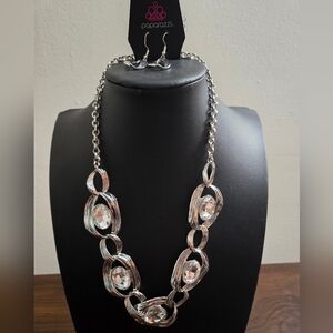 Elegant Silver Necklace and Earring Set